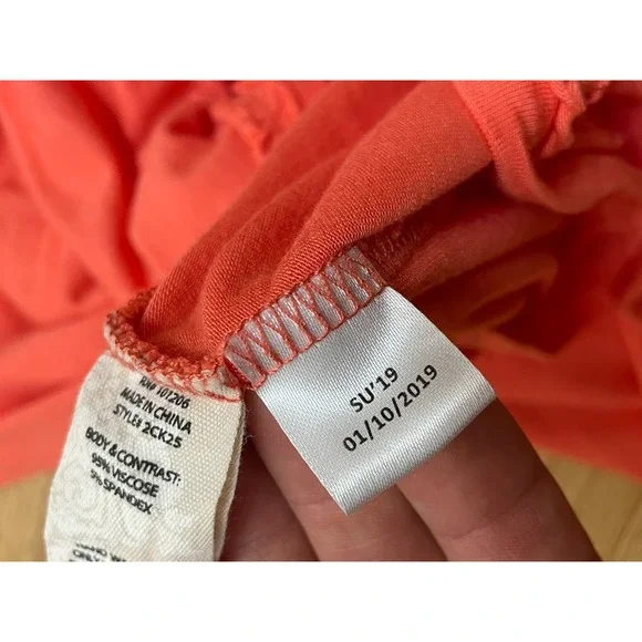 Soft Surroundings Graciela Women's Top Shirt Tunic Button Up Split Neck M Orange - Picture 9 of 9